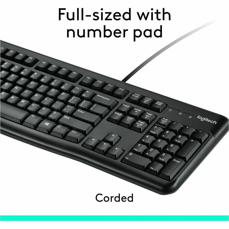 MK120 Wired Keyboard + Mouse Combo, USB 2.0, Black