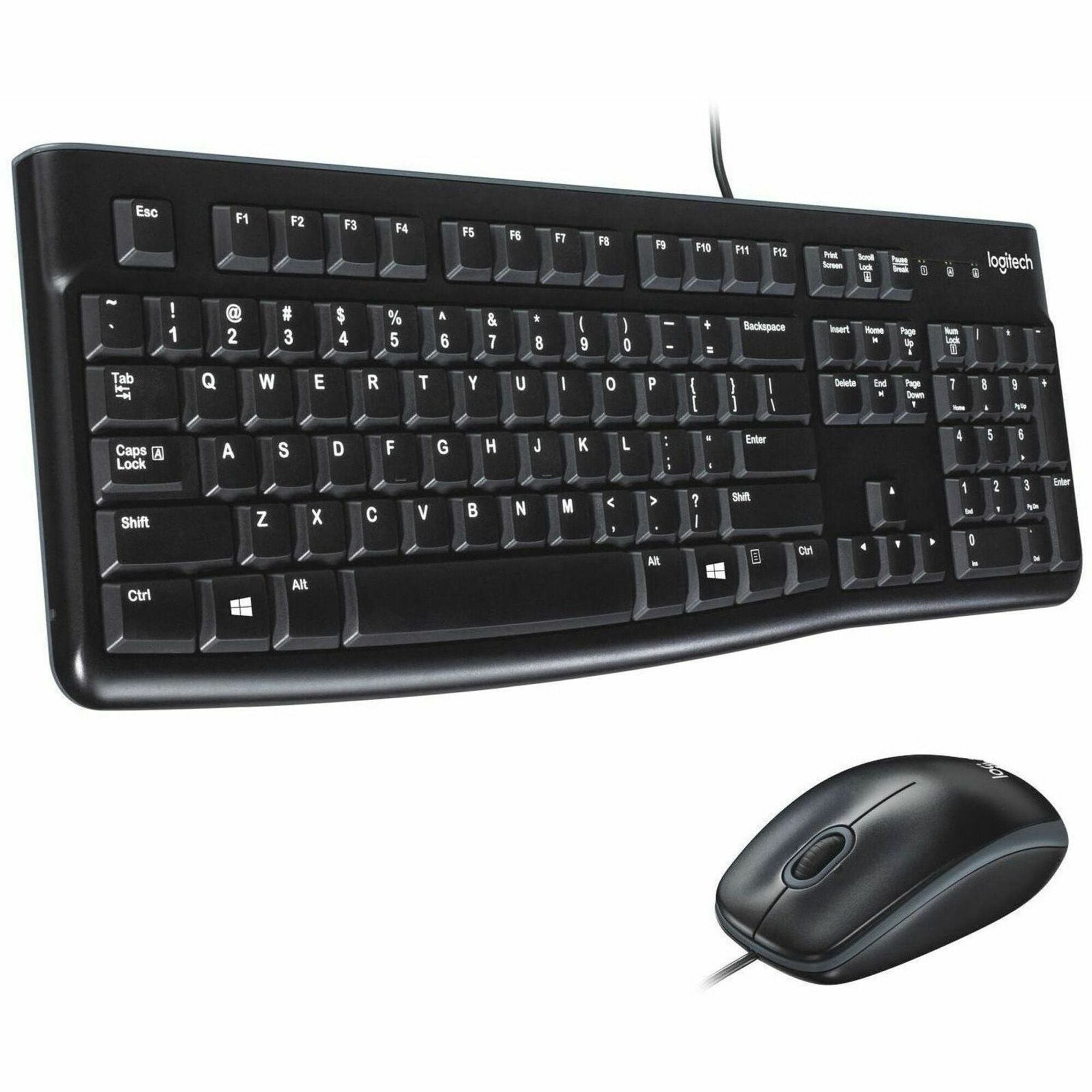 MK120 Wired Keyboard + Mouse Combo, USB 2.0, Black