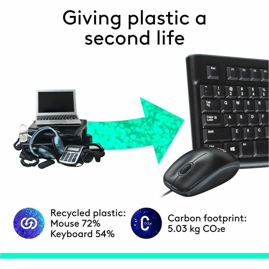 MK120 Wired Keyboard + Mouse Combo, USB 2.0, Black