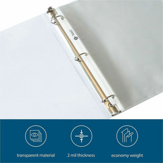 Business Source Economy Weight Sheet Protectors - 11" Height x 9" Width - 2 mil Thickness - For Letter 8 1/2" x 11" Sheet - Ring Binder - Rectangular - Semi Clear - Polypropylene - 100 / Pack