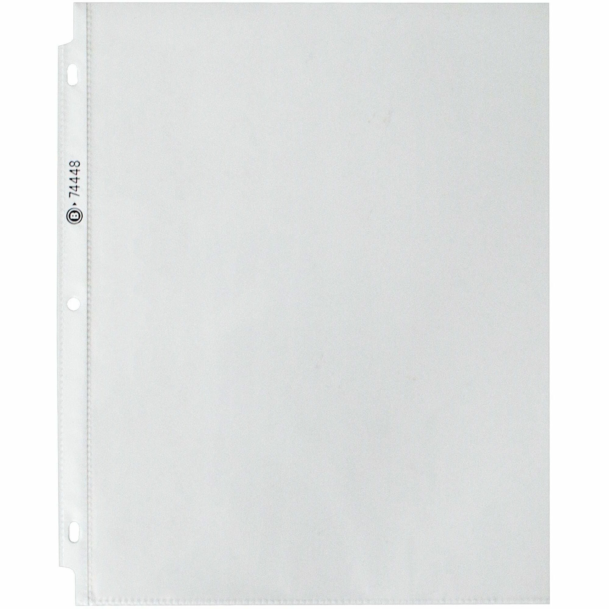 Business Source Economy Weight Sheet Protectors - 11" Height x 9" Width - 2 mil Thickness - For Letter 8 1/2" x 11" Sheet - Ring Binder - Rectangular - Semi Clear - Polypropylene - 200 / Box