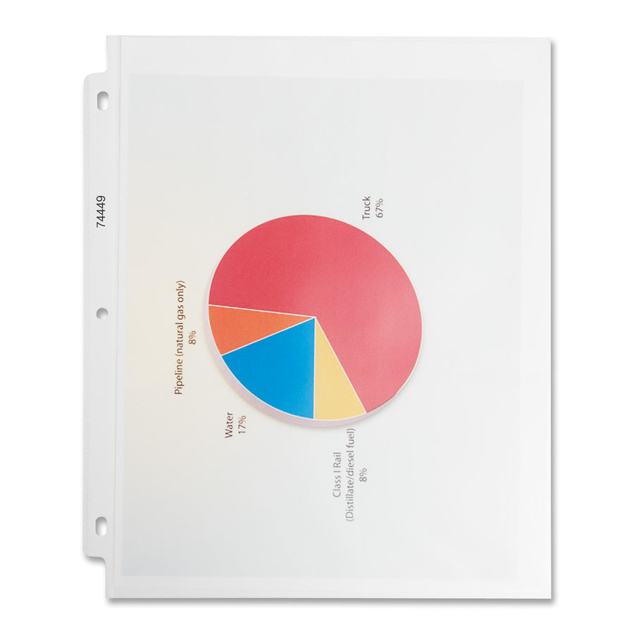 Business Source Nonglare Top-loading Sheet Protectors - 11" Height x 9" Width - 3.3 mil Thickness - For Letter 8 1/2" x 11" Sheet - Ring Binder - Rectangular - Clear - Polypropylene - 100 / Box - 