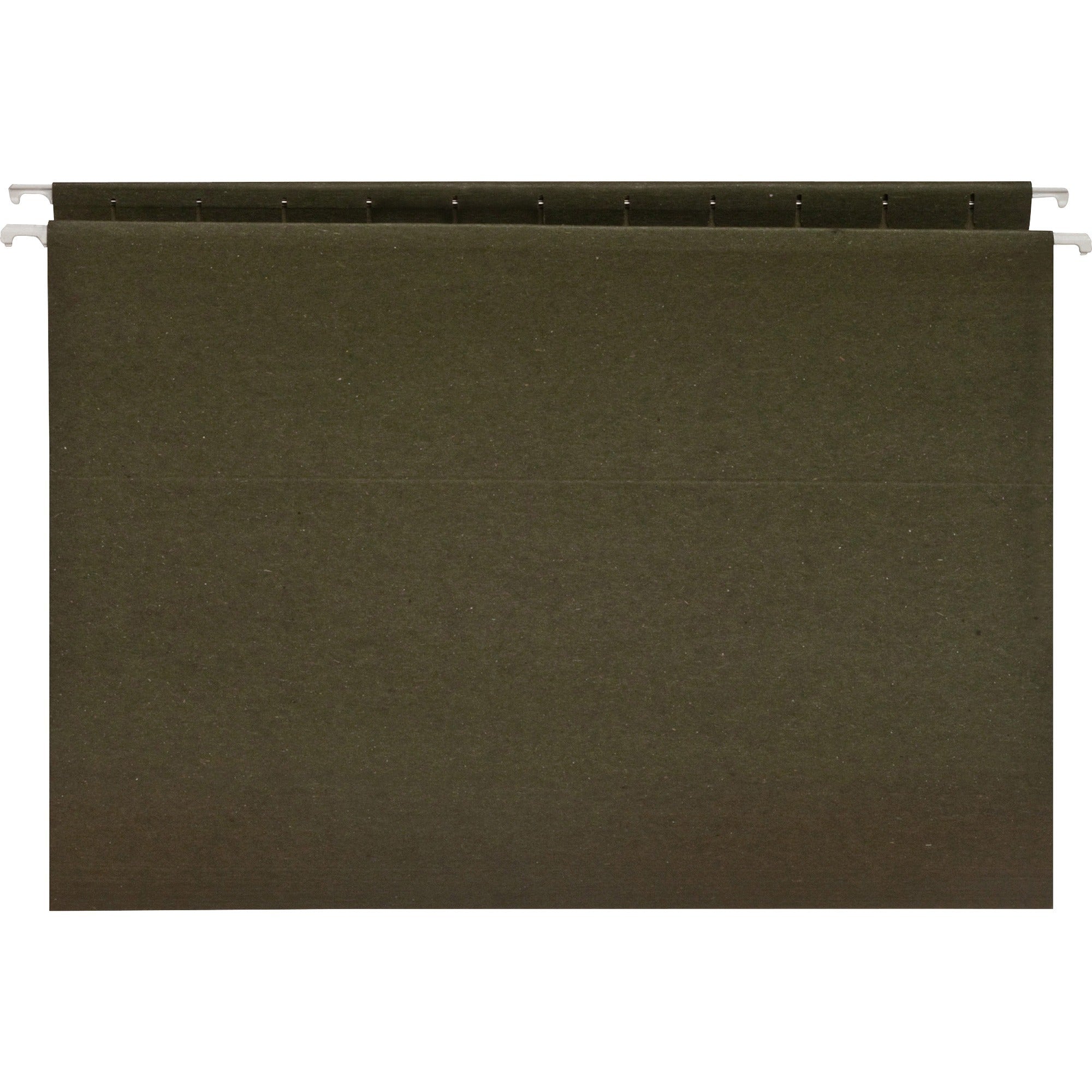 Business Source Letter Recycled Hanging Folder - 8 1/2" x 11" - Green - 100% Recycled - 25 / Box - 