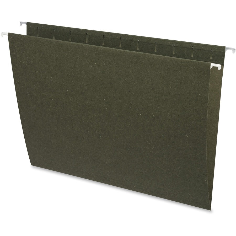 Business Source Letter Recycled Hanging Folder - 8 1/2" x 11" - Green - 100% Recycled - 25 / Box