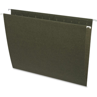 Business Source Letter Recycled Hanging Folder - 8 1/2" x 11" - Green - 100% Recycled - 25 / Box