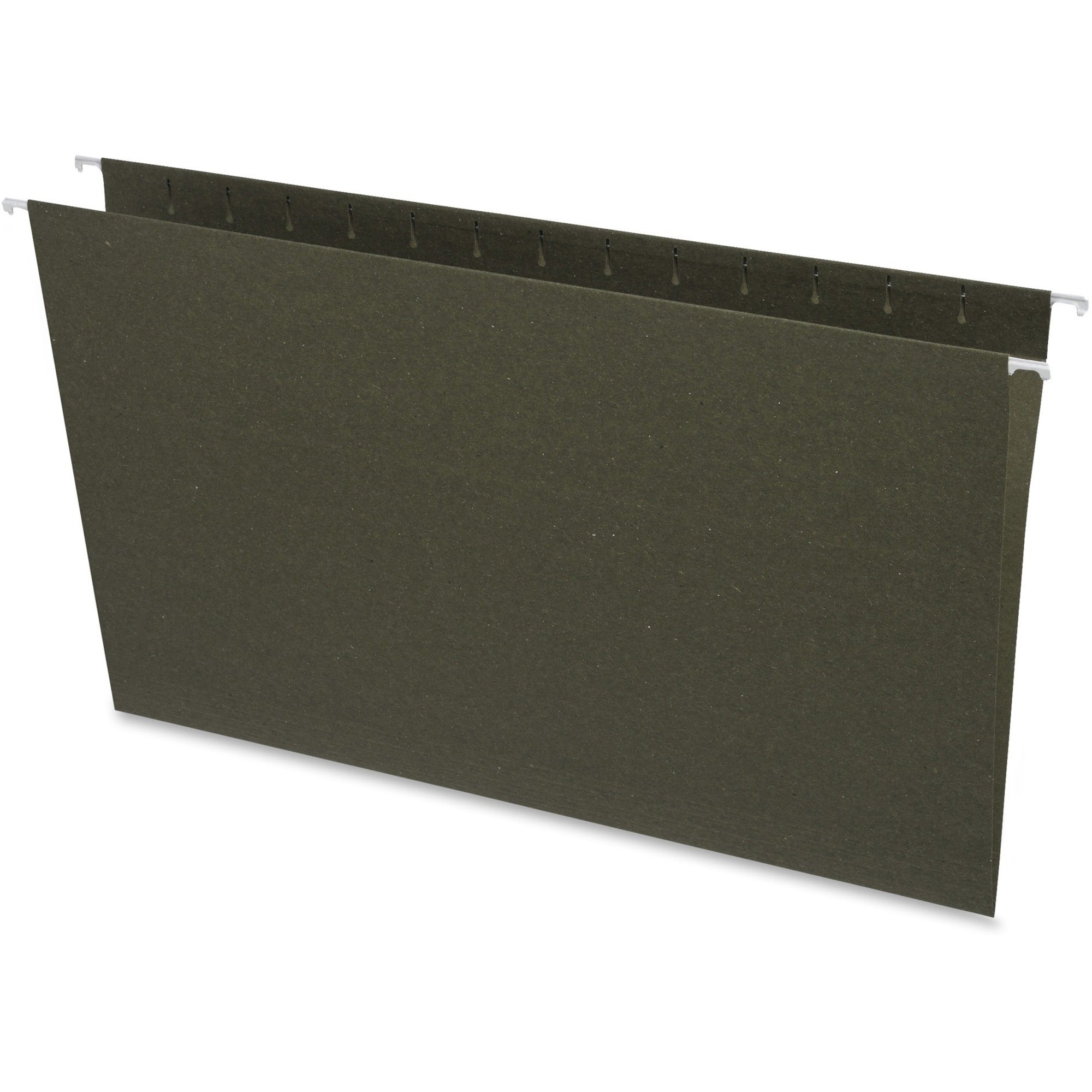 Business Source Legal Recycled Hanging Folder - 8 1/2" x 14" - Green - 100% Recycled - 25 / Box - 
