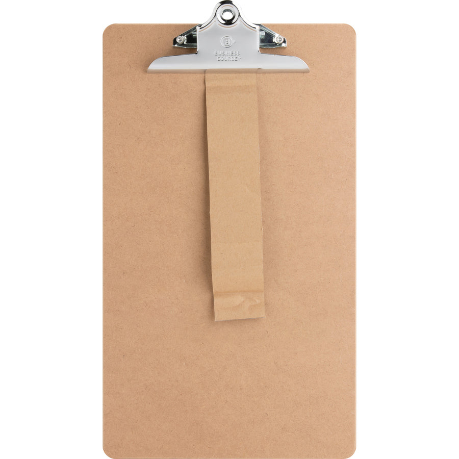 Business Source Hardboard Clipboard - 9" x 15 1/2" - Hardboard - Brown - 1 Each - 