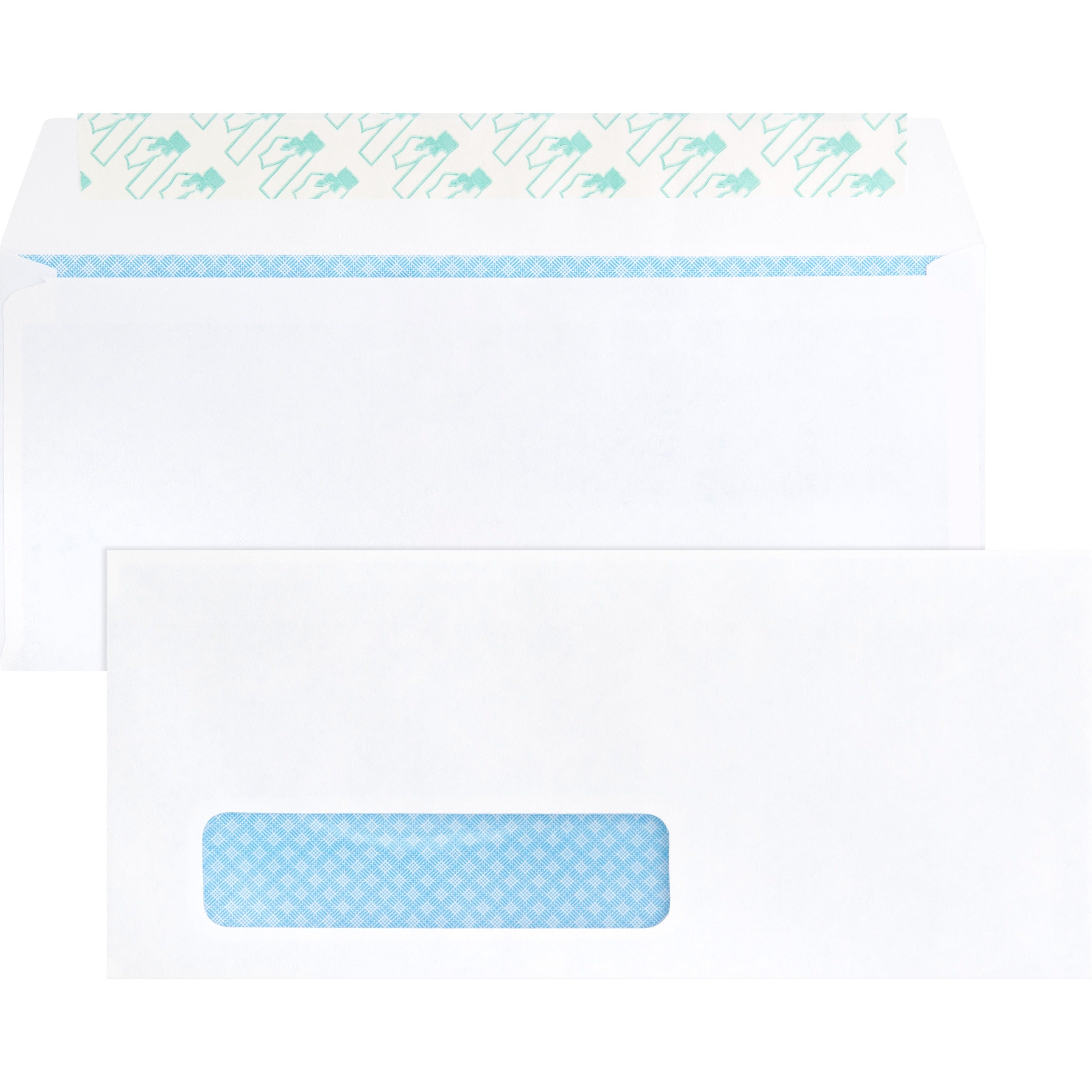 Business Source Security Tint Window Envelopes - Business - #10 - 9 1/2" Width x 4 1/8" Length - Peel & Seal - Wove - 500 / Box - White - 