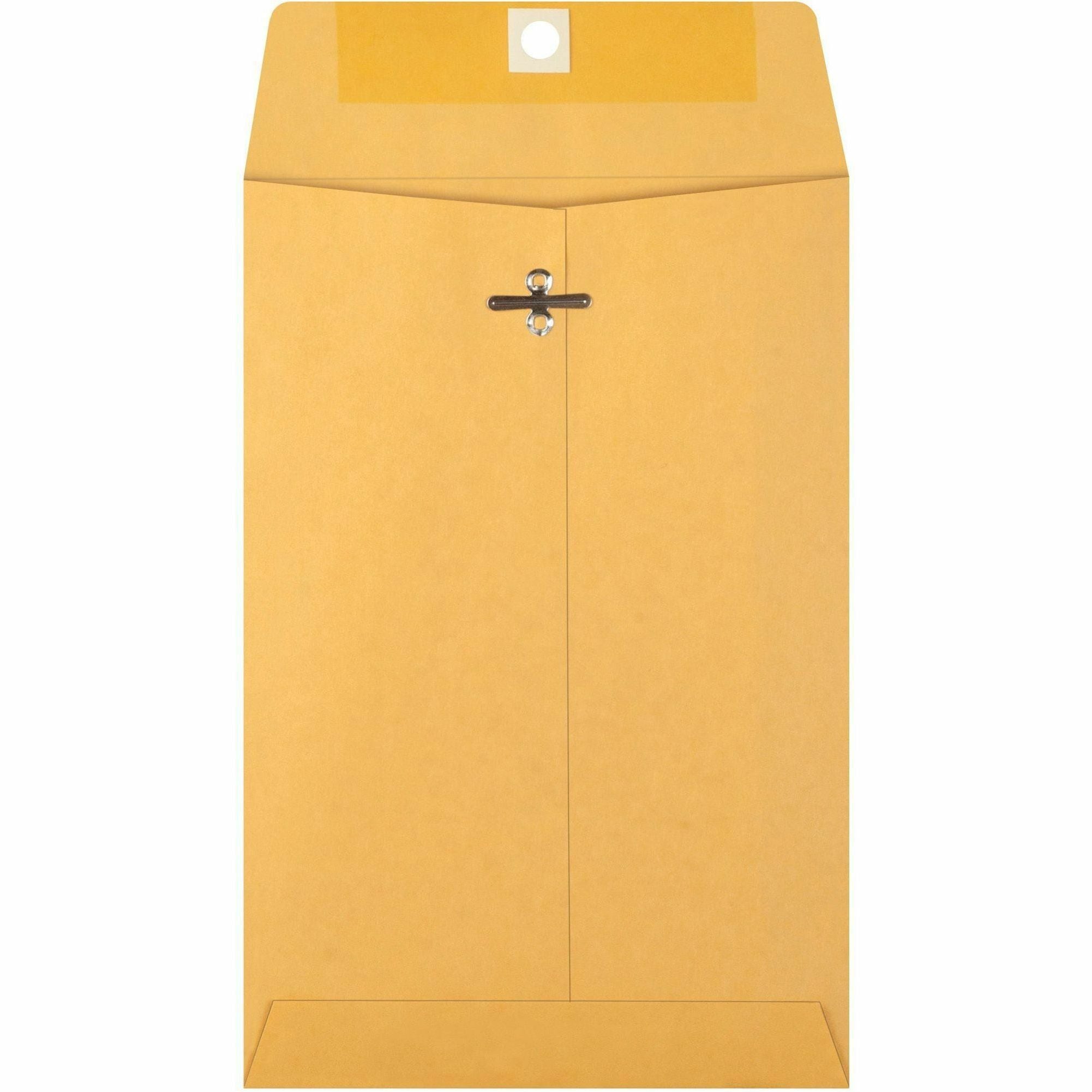 Business Source Heavy-duty Metal Clasp Envelopes - Clasp - #55 - 6" Width x 9" Length - 28 lb - Clasp - Kraft - 100 / Box - Kraft - 