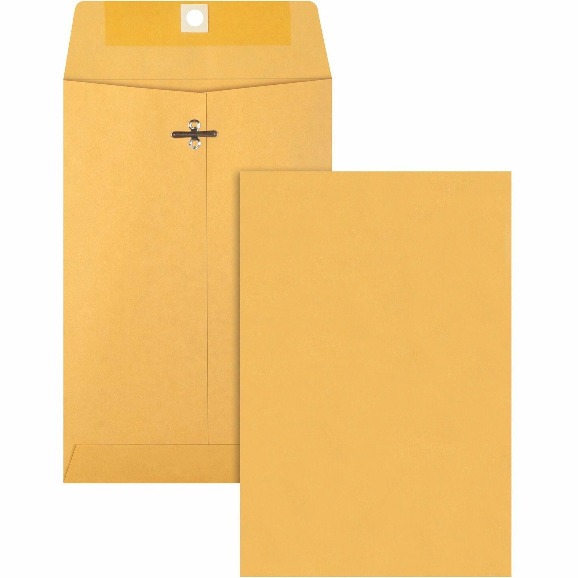 Business Source Heavy-duty Metal Clasp Envelopes - Clasp - #55 - 6" Width x 9" Length - 28 lb - Clasp - Kraft - 100 / Box - Kraft - 