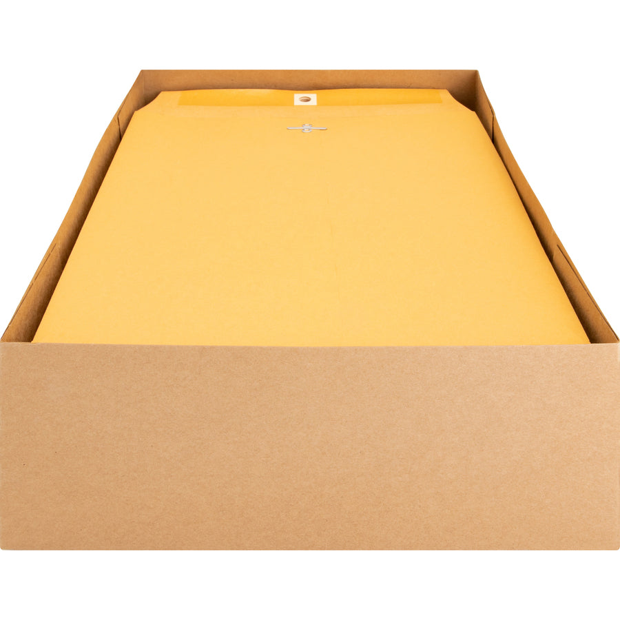 Business Source Heavy-duty Clasp Envelopes - Clasp - #90 - 9" Width x 12" Length - 28 lb - Clasp - Kraft - 100 / Box - Kraft - 