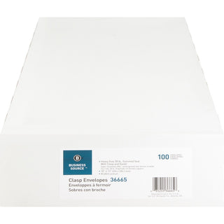 Business Source Heavy-duty Clasp Envelopes - Clasp - #97 - 10" Width x 13" Length - 28 lb - Clasp - Kraft - 100 / Box - Kraft