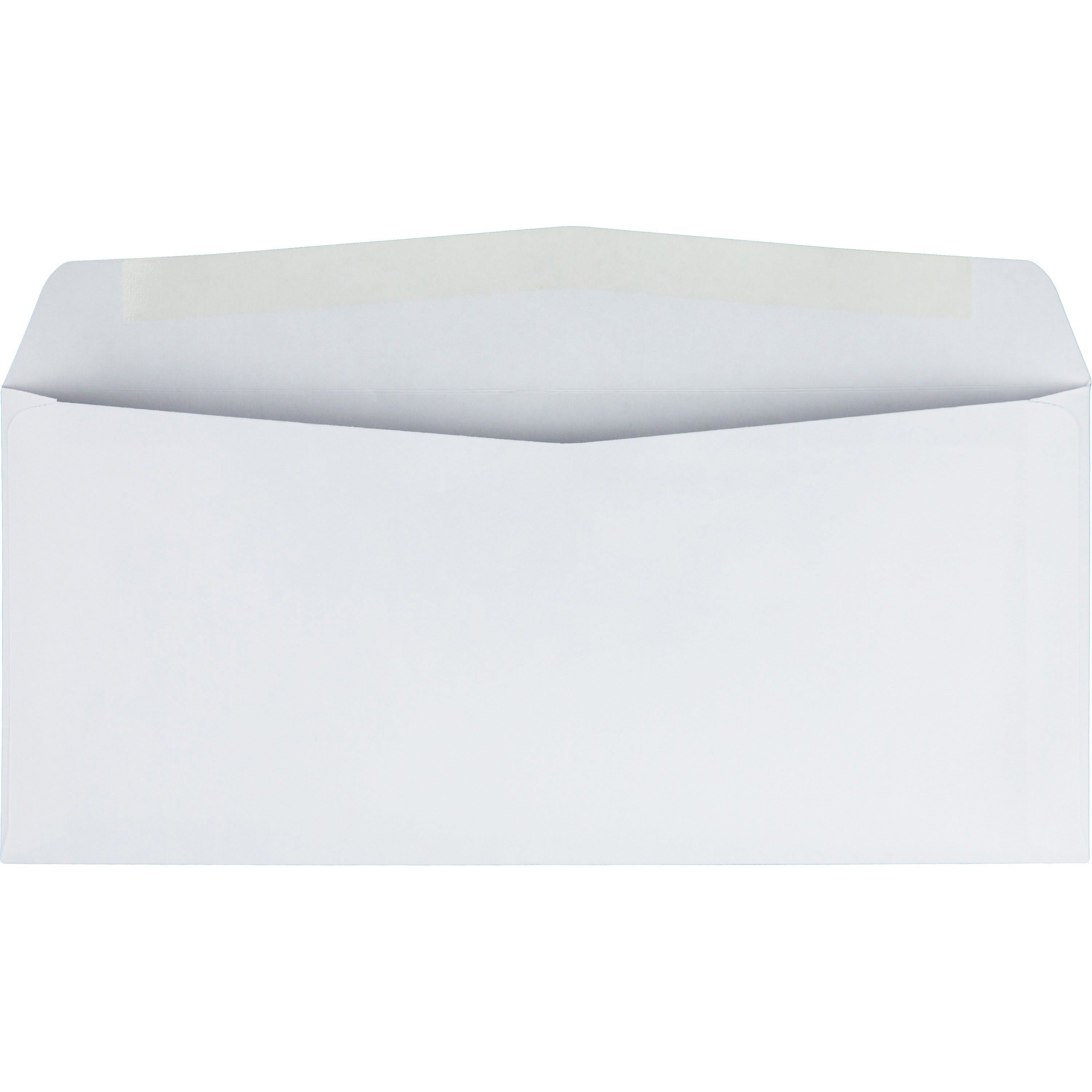 Business Source Regular Business Envelopes - Commercial - #10 - 9 1/2" Width x 4 1/8" Length - 24 lb - Gummed - Wove - 500 / Box - White - 