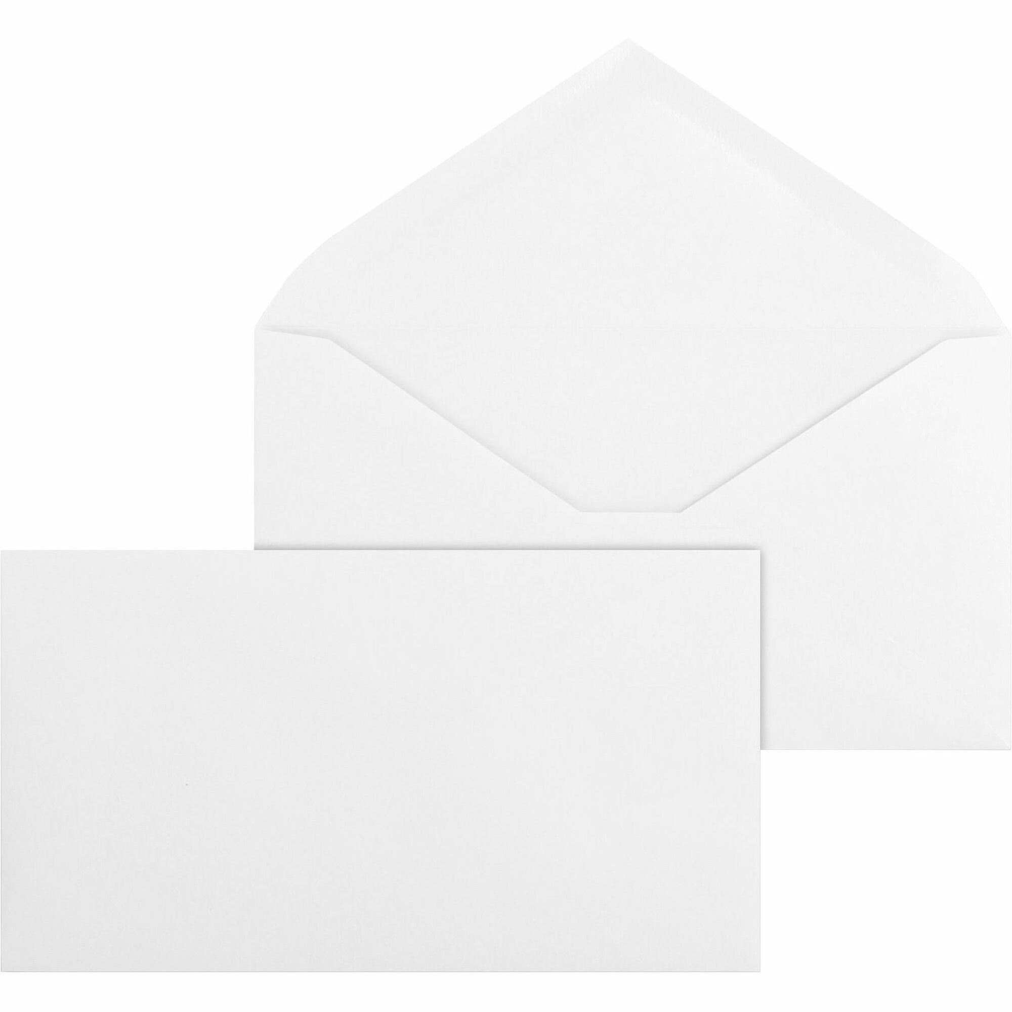 Business Source No. 6-3/4 White Wove V-Flap Business Envelopes - Business - #6 3/4 - 3 3/5" Width x 6 1/2" Length - 24 lb - Gummed - Wove - 500 / Box - White - 