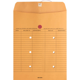 Business Source 2-sided Inter-Department Envelopes - Inter-department - 10" Width x 13" Length - 28 lb - String/Button - Kraft - 100 / Box - Kraft