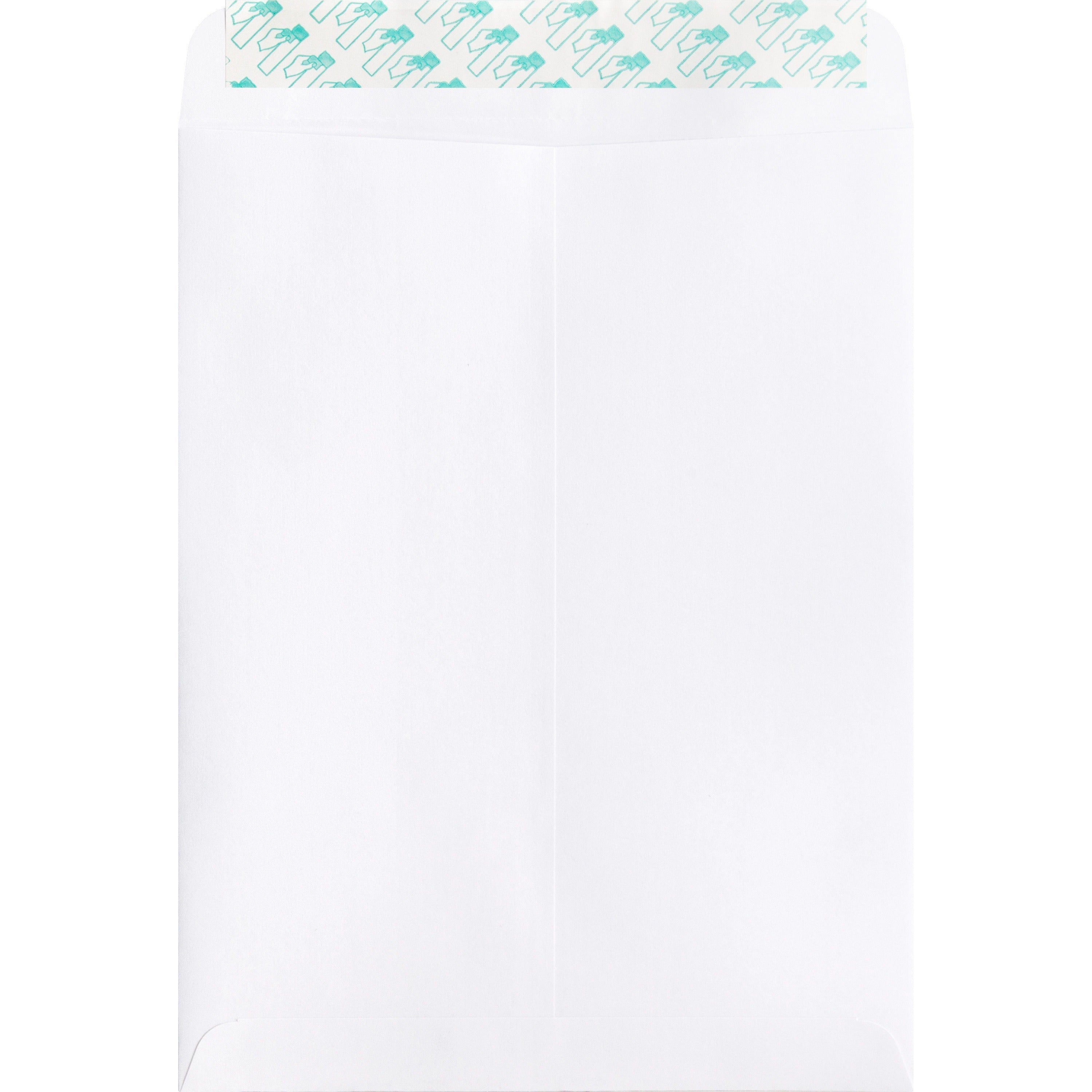 Business Source Self Sealing Catalog Envelope - Catalog - 9" Width x 12" Length - 28 lb - Peel & Seal - Wove - 100 / Box - White - 