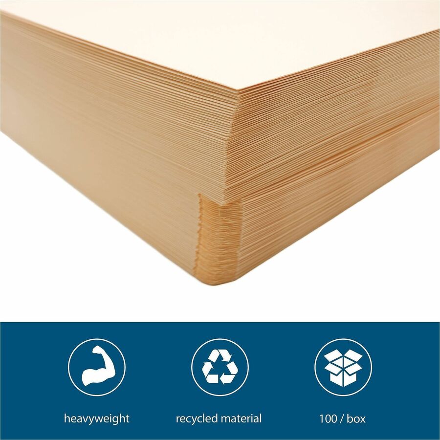 Business Source Letter Recycled File Pocket - 8 1/2" x 11" - Manila - 10% Recycled - 100 / Box