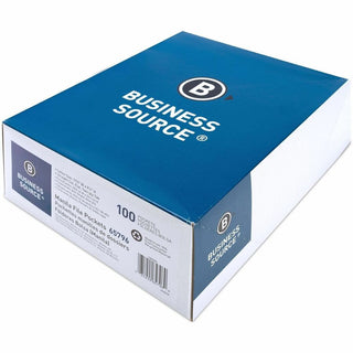 Business Source Letter Recycled File Pocket - 8 1/2" x 11" - Manila - 10% Recycled - 100 / Box