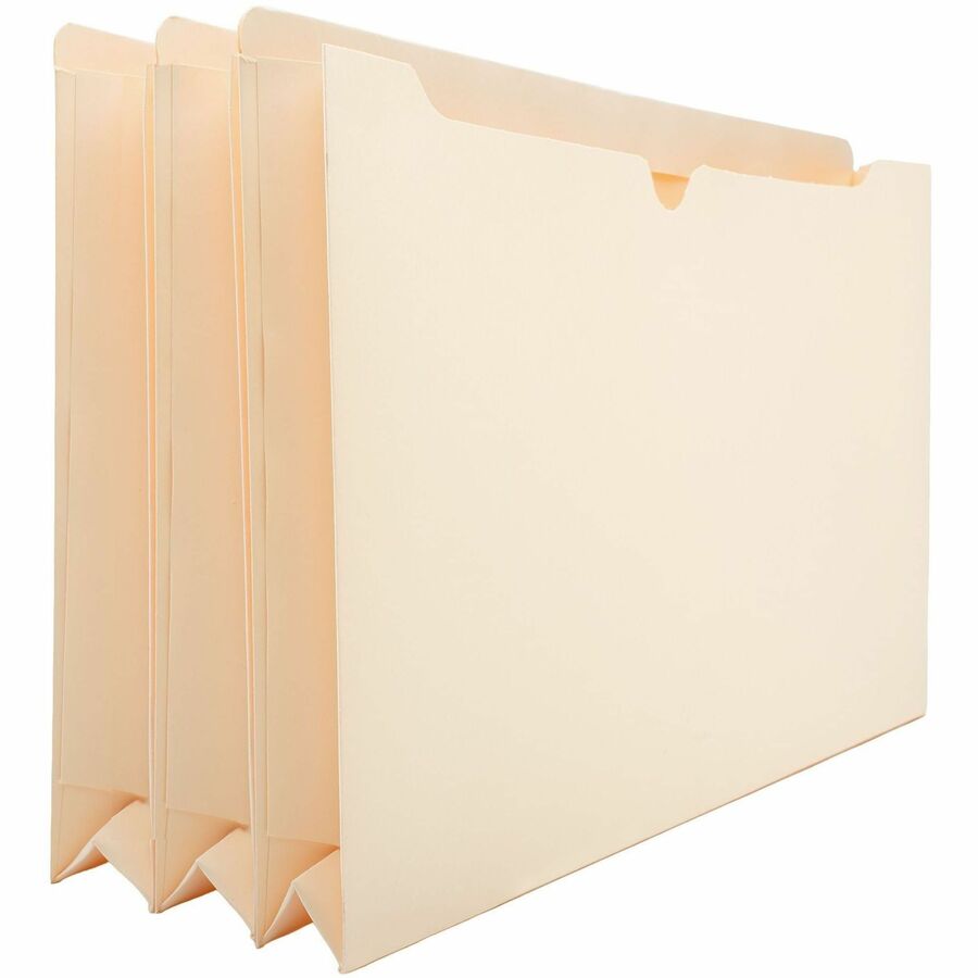 Business Source Straight Tab Cut Legal Recycled File Pocket - 8 1/2" x 14" - 2" Expansion - Manila - 10% Recycled - 50 / Box