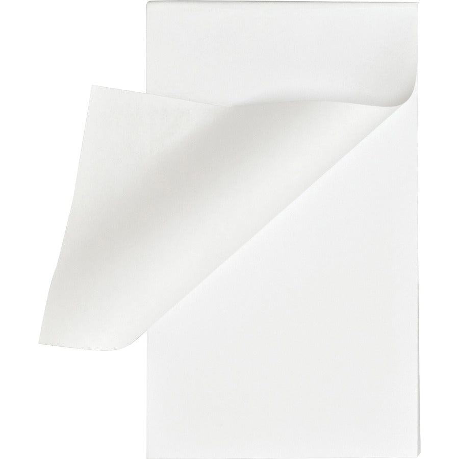 Business Source Plain Memo Pads - 100 Sheets - Plain - Glued - Unruled - 15 lb Basis Weight - 3" x 5" - White Paper - Chipboard Backing - 1 Dozen