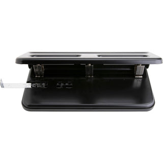 Business Source Heavy-duty 3-hole Punch - 3 Punch Head(s) - 30 Sheet of 20lb Paper - 9/32" Punch Size - Black