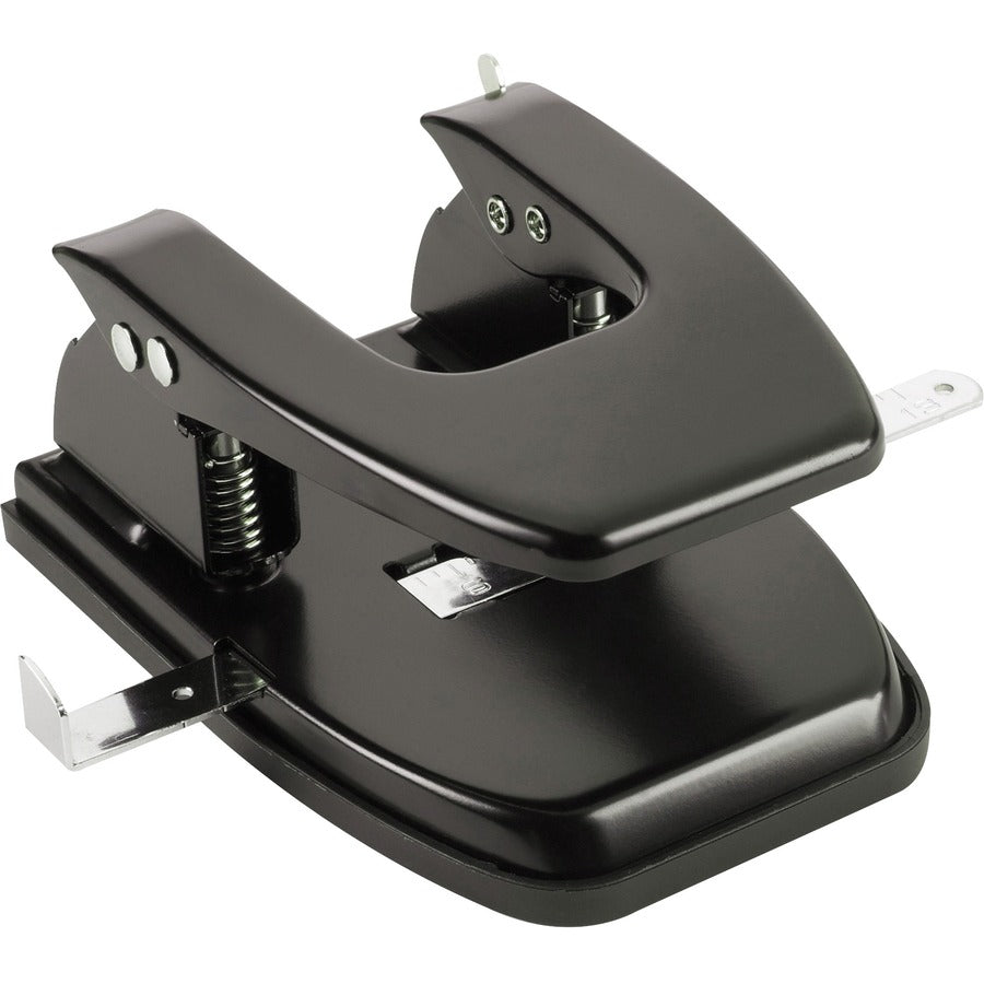 Business Source Heavy-duty 2-Hole Punch - 2 Punch Head(s) - 30 Sheet of 20lb Paper - 9/32" Punch Size - Round Shape - Black