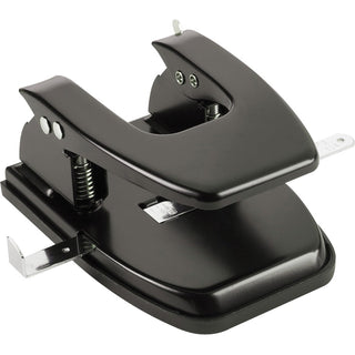 Business Source Heavy-duty 2-Hole Punch - 2 Punch Head(s) - 30 Sheet of 20lb Paper - 9/32" Punch Size - Round Shape - Black