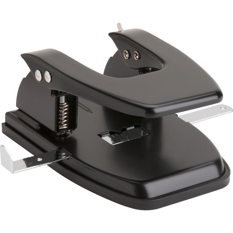 Business Source Heavy-duty 2-Hole Punch - 2 Punch Head(s) - 30 Sheet of 20lb Paper - 9/32" Punch Size - Round Shape - Black