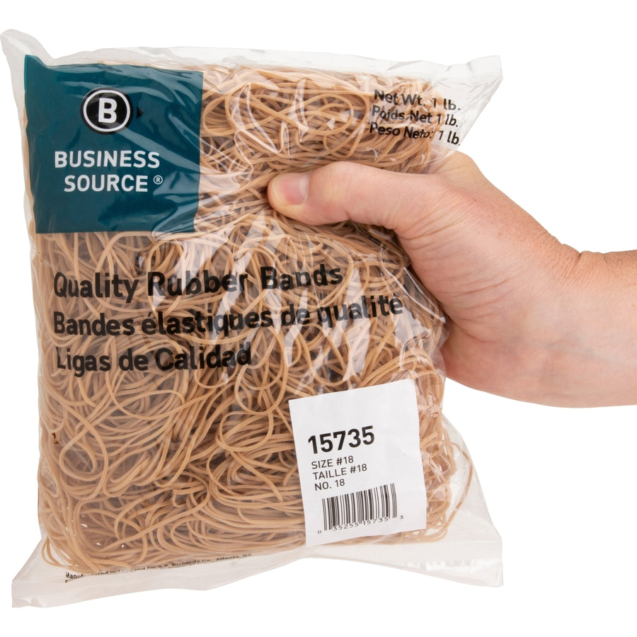 Business Source Quality Rubber Bands - Size: #18 - 3" Length x 0.1" Width - Sustainable - 1480 / Pack - Rubber - Crepe - 