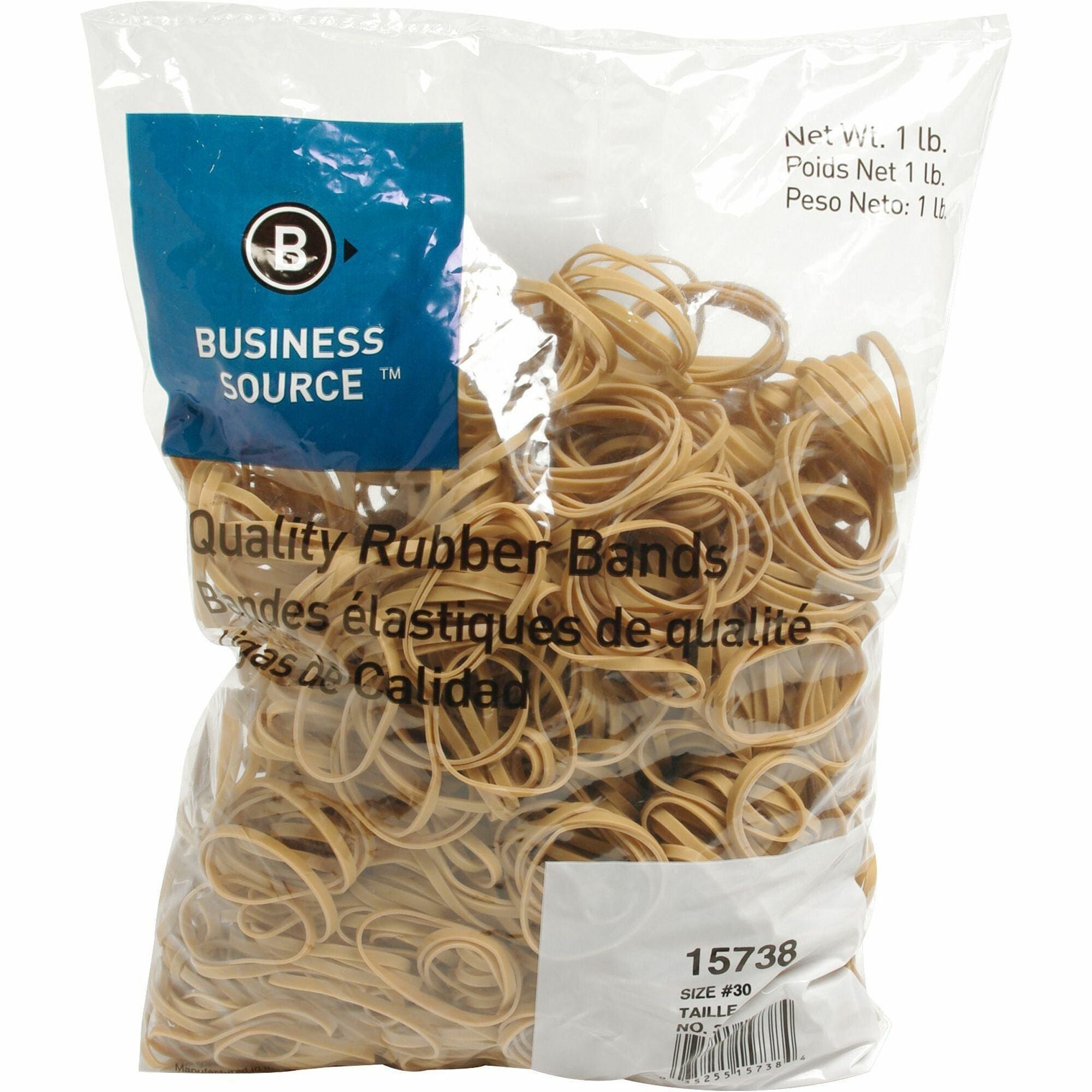 Business Source Quality Rubber Bands - Size: #30 - 2" Length x 0.1" Width - Sustainable - 1 / Pack - Rubber - Crepe - 