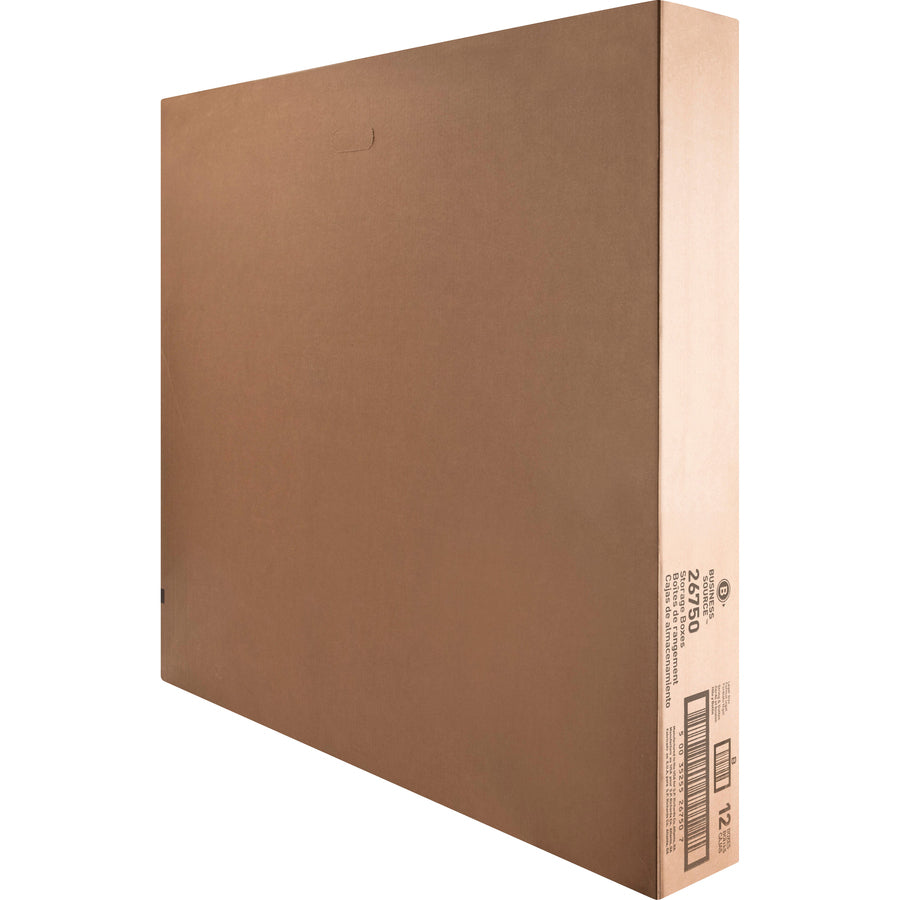 Business Source Light Duty Legal Size Storage Box - External Dimensions: 15" Width x 24" Depth x 10"Height - Media Size Supported: Legal - String/Button Tie Closure - Light Duty - Stackable - White - For File - Recycled - 12 / Carton - 