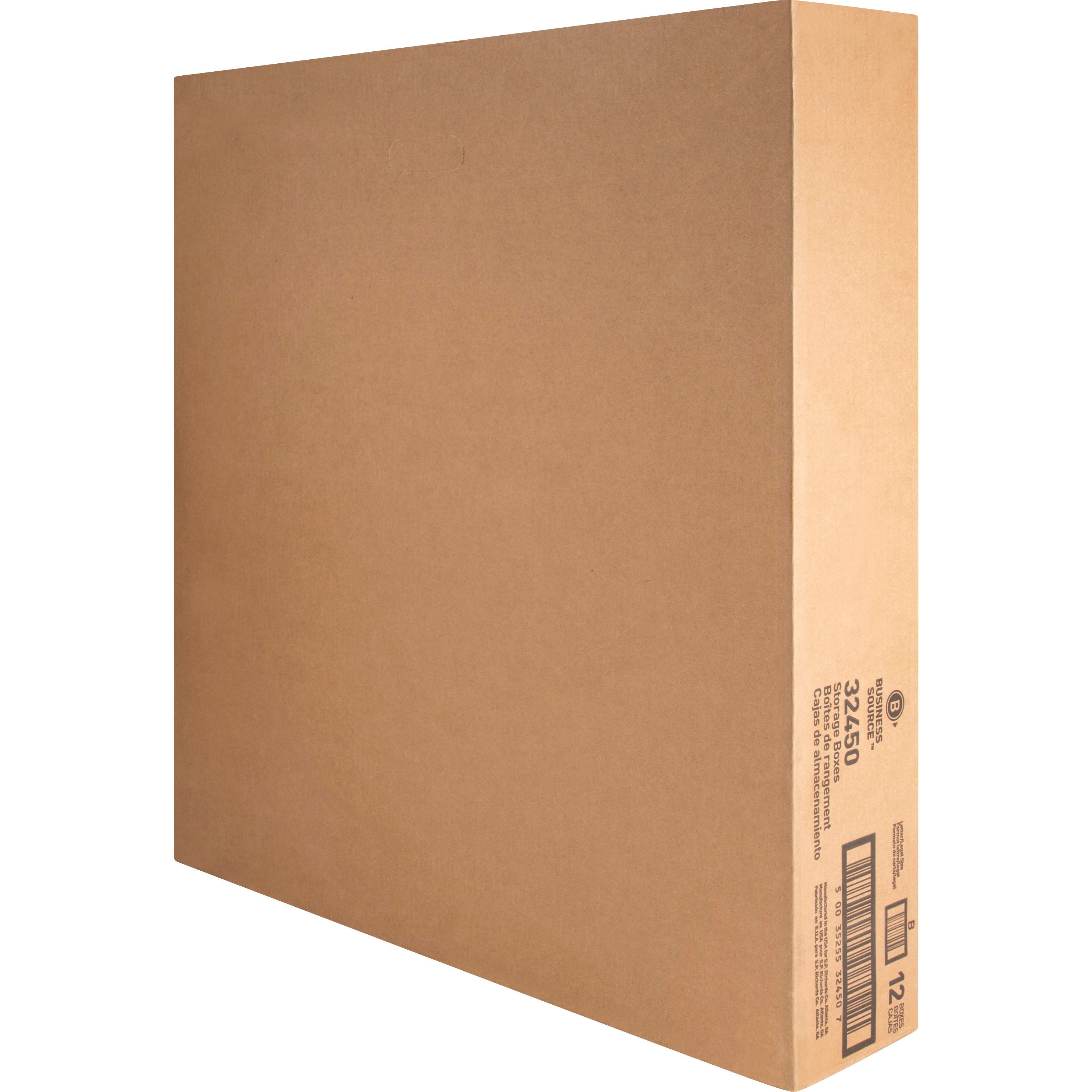 Business Source Quick Setup Medium-Duty Storage Box - External Dimensions: 12" Width x 15" Depth x 10"Height - Media Size Supported: Legal, Letter - Lift-off Closure - Medium Duty - Stackable - White - For File - Recycled - 12 / Carton - 