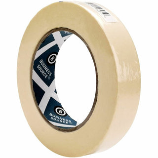 Business Source Utility-purpose Masking Tape - 60 yd Length x 1" Width - 3" Core - Crepe Paper Backing - For Bundling, Holding, Sealing, Masking - 1 / Roll - Tan