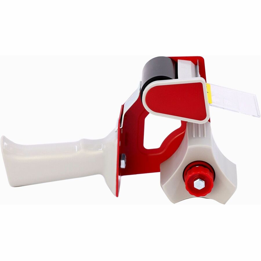 Business Source Pistol Grip Tape Dispenser - 3" Core - Adjustable Tension Mechanism - Red - 1 Each