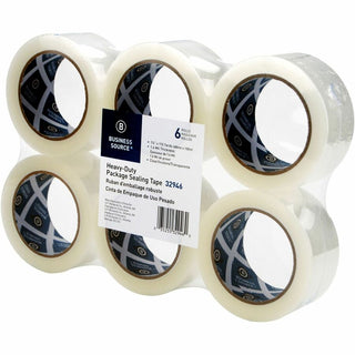 Business Source Heavy-duty Packaging/Sealing Tape - 110 yd Length x 1.88" Width - 3" Core - 1.60 mil - Breakage Resistance - For Bonding, Packing - 6 / Pack - Clear
