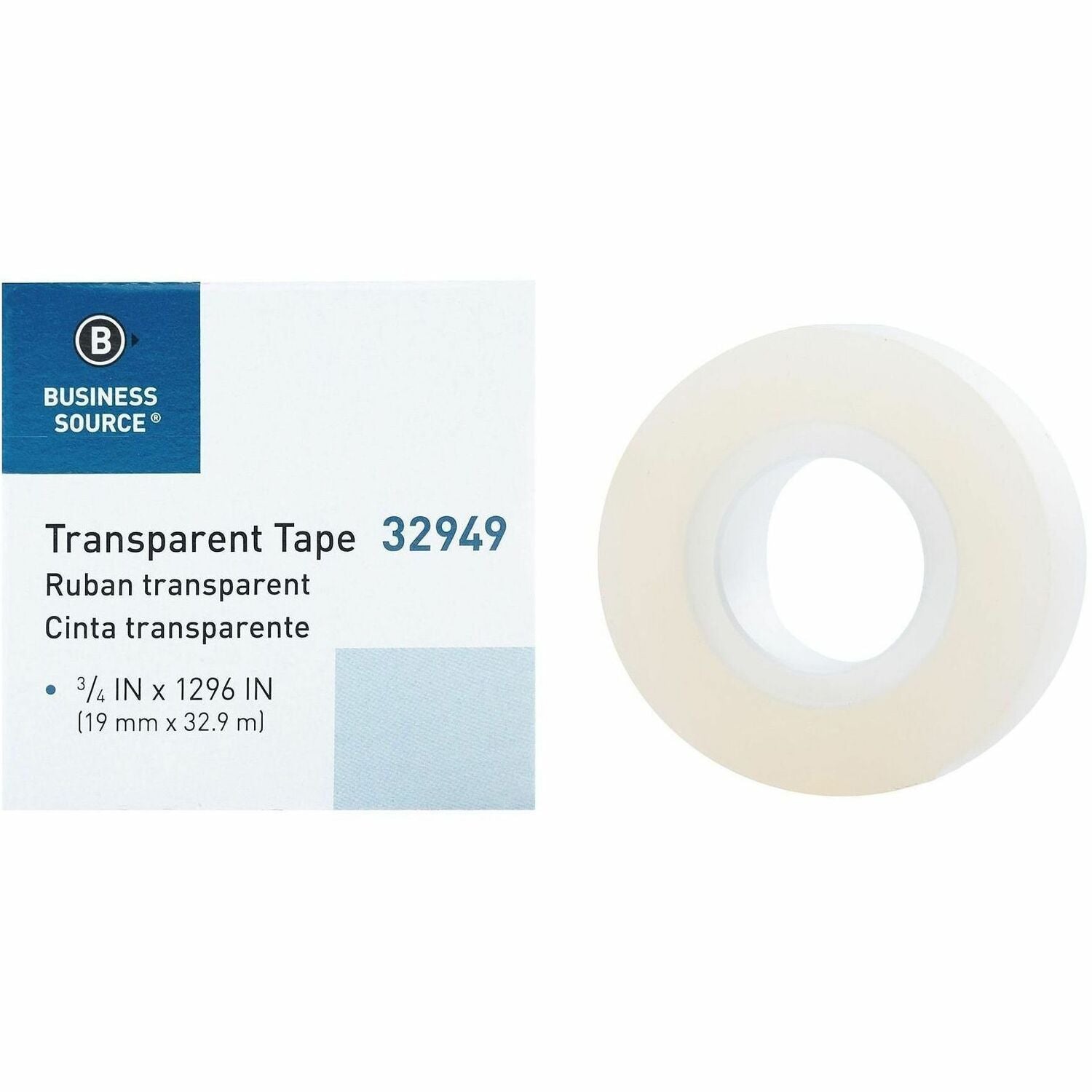 Business Source All-purpose Transparent Tape - 36 yd Length x 0.75" Width - 1" Core - For Sealing, Mending - 1 / Roll - Clear