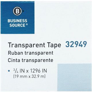 Business Source All-purpose Transparent Tape - 36 yd Length x 0.75" Width - 1" Core - For Sealing, Mending - 1 / Roll - Clear