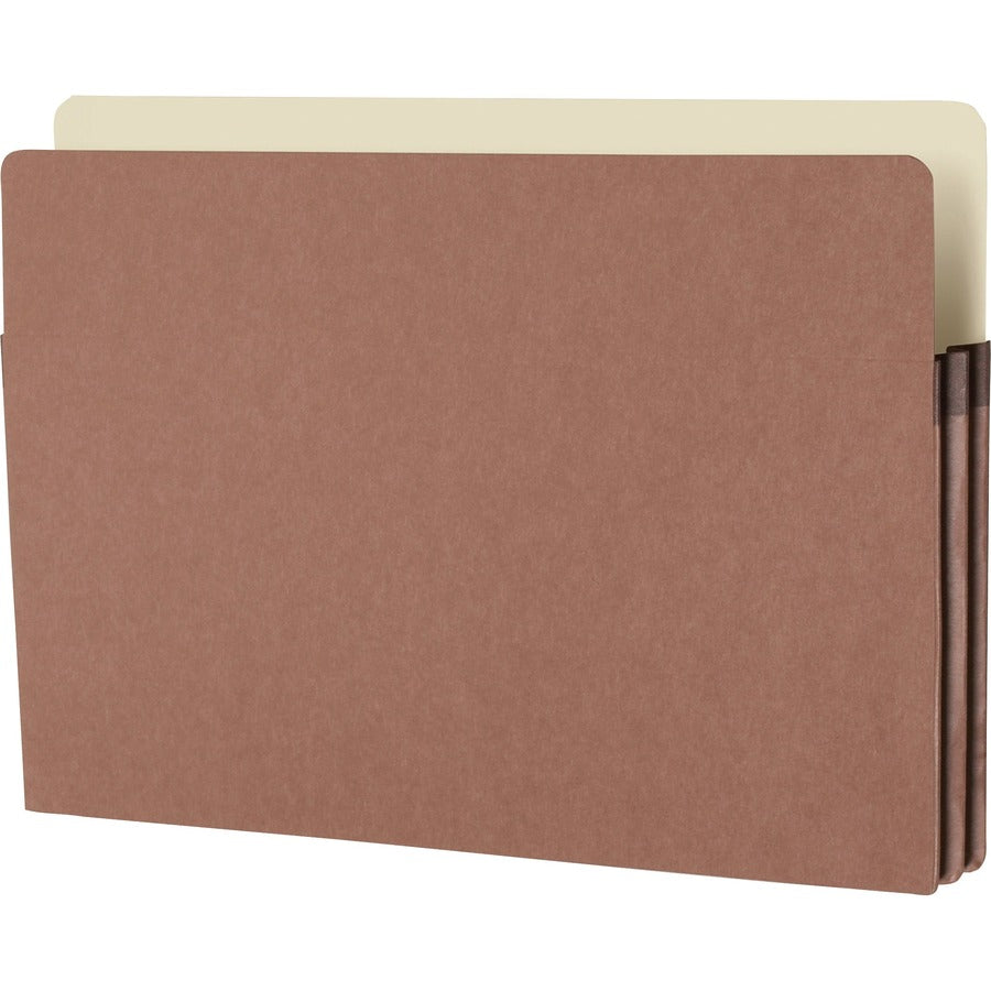 Business Source Straight Tab Cut Legal Recycled File Pocket - 8 1/2" x 14" - 1 3/4" Expansion - Redrope - Redrope - 30% Recycled - 25 / Box