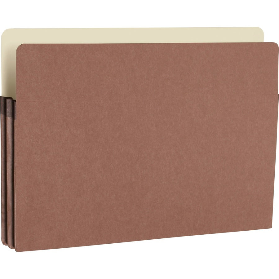 Business Source Straight Tab Cut Legal Recycled File Pocket - 8 1/2" x 14" - 1 3/4" Expansion - Redrope - Redrope - 30% Recycled - 25 / Box