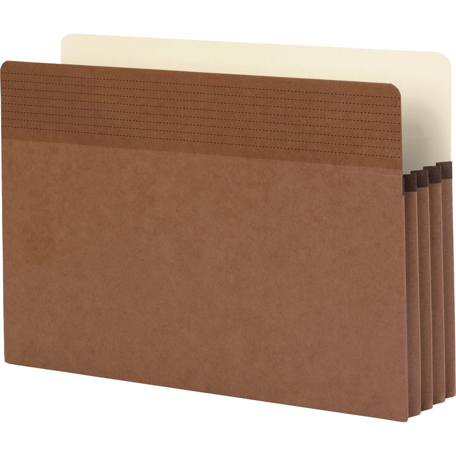 Business Source Straight Tab Cut Legal Recycled File Pocket - 8 1/2" x 14" - 3 1/2" Expansion - Redrope - Redrope - 30% Recycled - 25 / Box