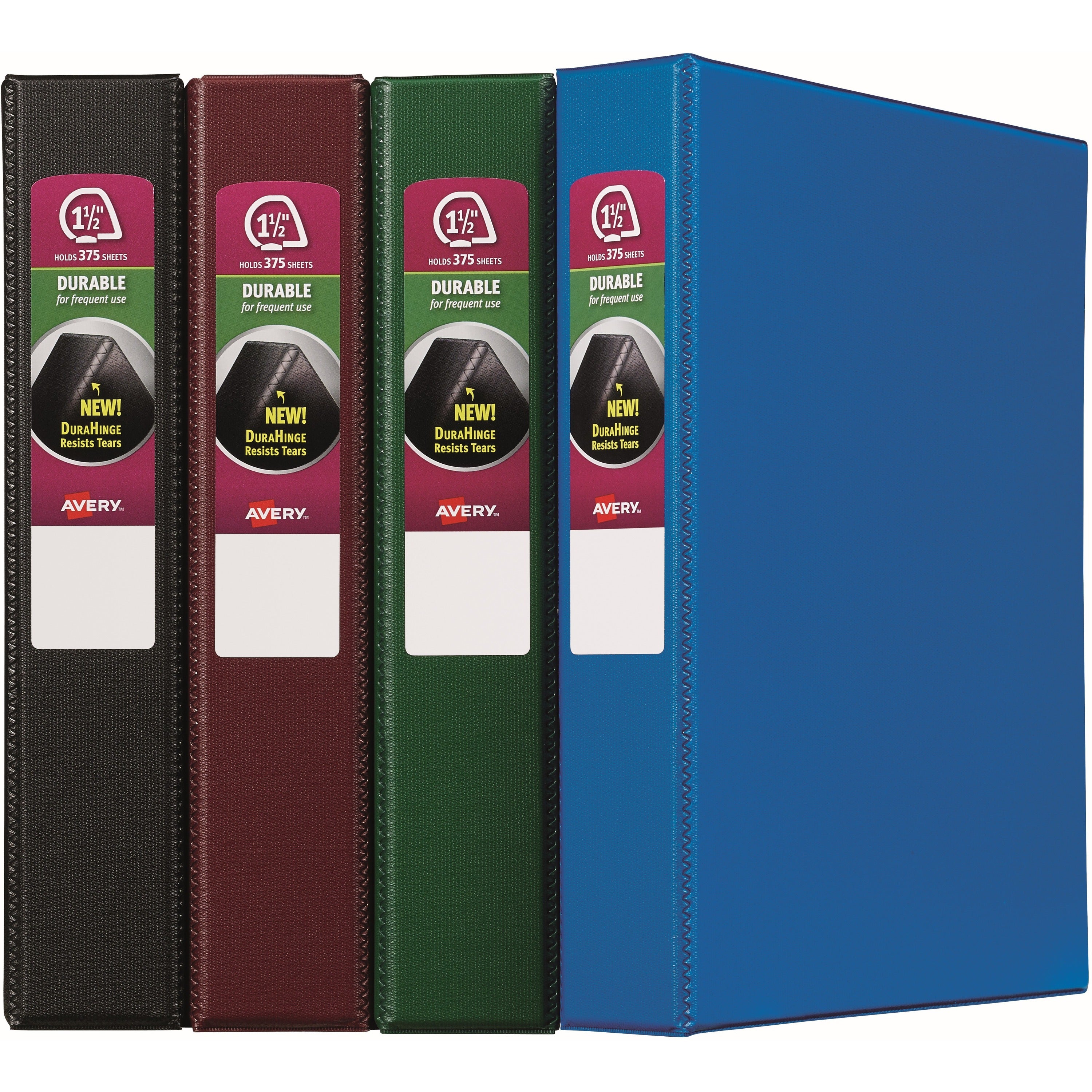 avery-durable-binder-letter-85-x-11-375-sheet-15-capacity-12-carton-blue-black-green-burgundy_ave11358 - 1