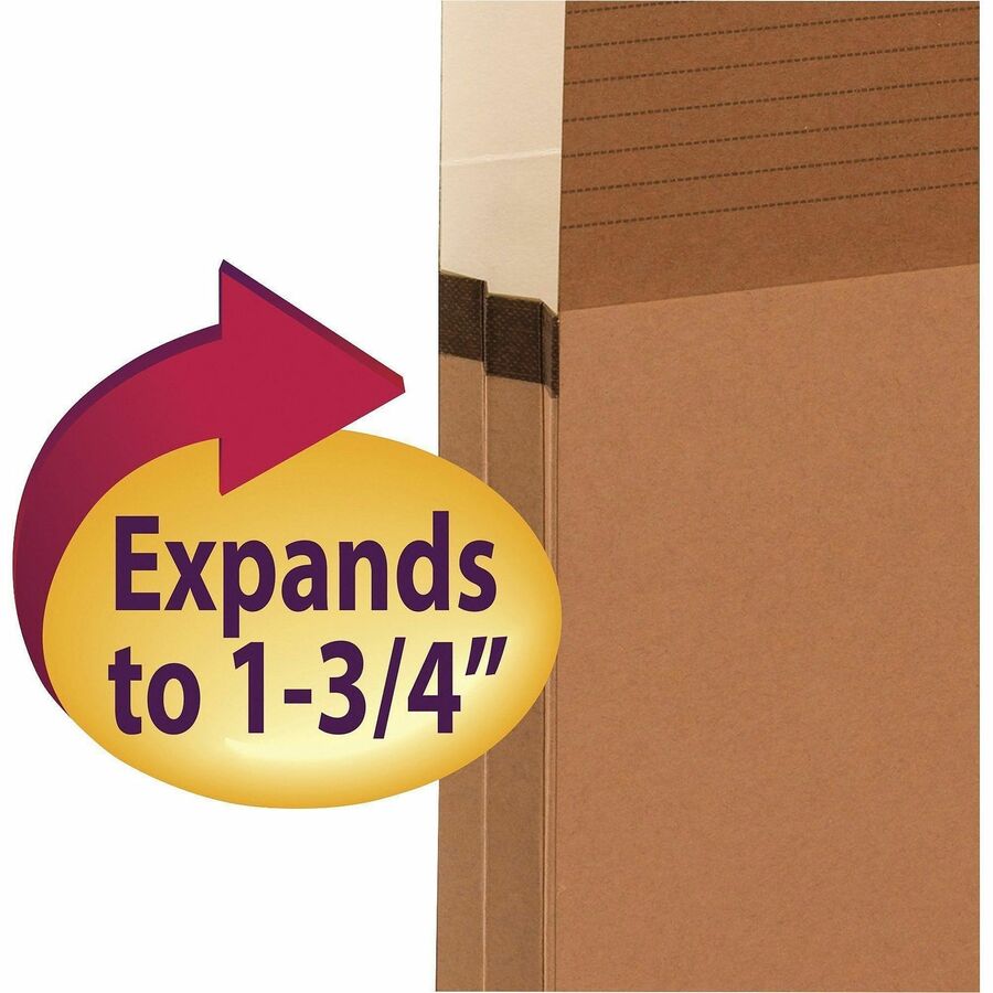 Smead Easy Grip Straight Tab Cut Legal Recycled File Pocket - 8 1/2" x 14" - 1 3/4" Expansion - Redrope - Redrope - 30% Recycled - 25 / Box