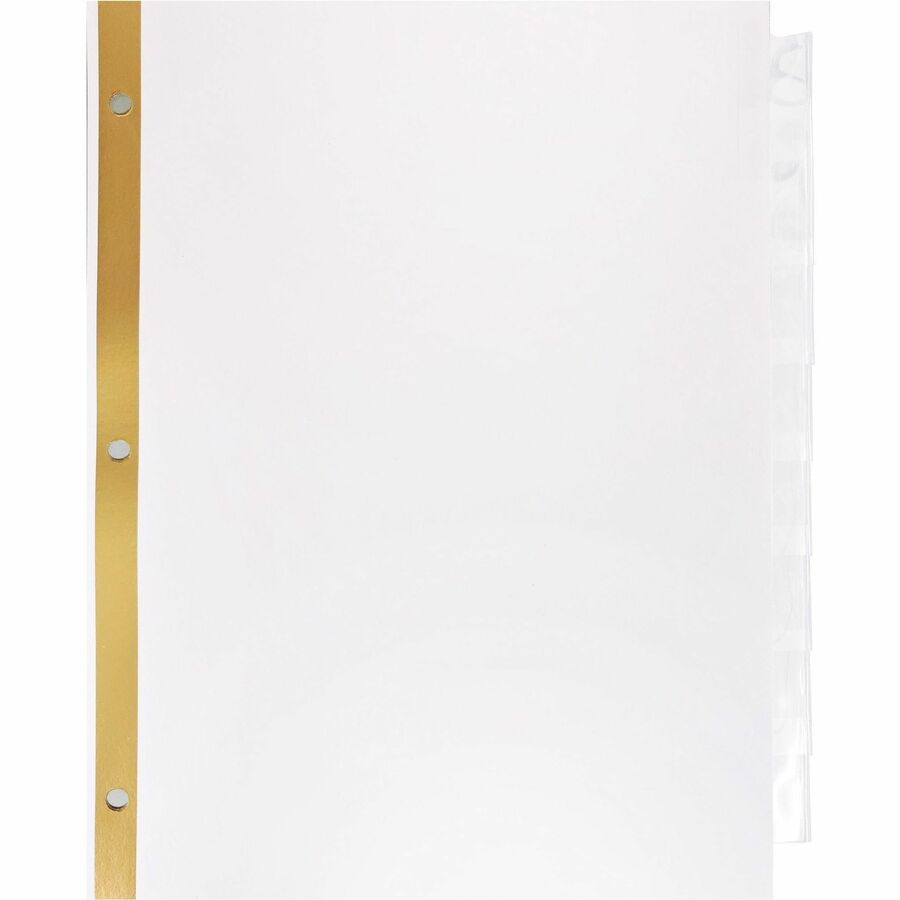 Business Source Tear-resistant Clear Tab Index Dividers - 8 Tab(s) - 8.5" Divider Width x 11" Divider Length - Letter - White Divider - Clear Tab(s) - Recycled - Tear Resistant - 8 / Set