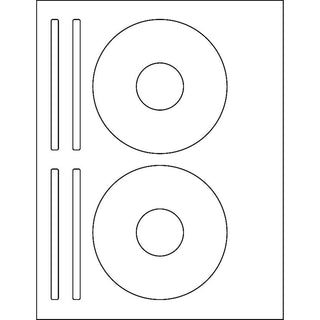 Business Source CD/DVD Labels - - Height4 5/8" Diameter - Permanent Adhesive - Circle - Inkjet, Laser - White - 100 / Pack - Lignin-free, Smudge Resistant - 