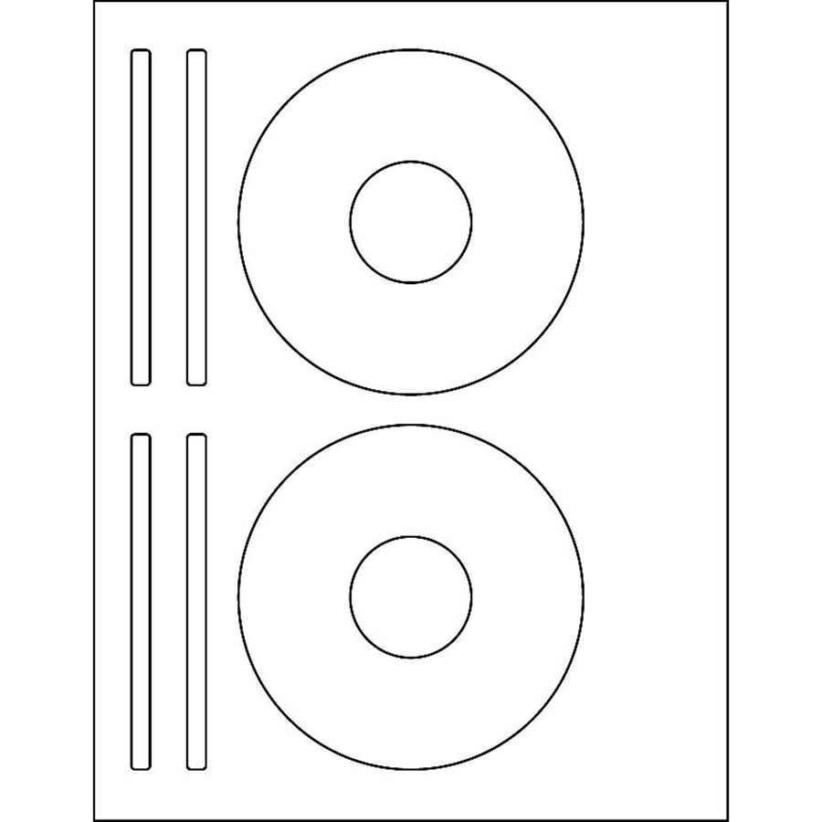 Business Source CD/DVD Labels - - Height4 5/8" Diameter - Permanent Adhesive - Circle - Inkjet, Laser - White - 300 / Pack - Lignin-free, Smudge Resistant - 