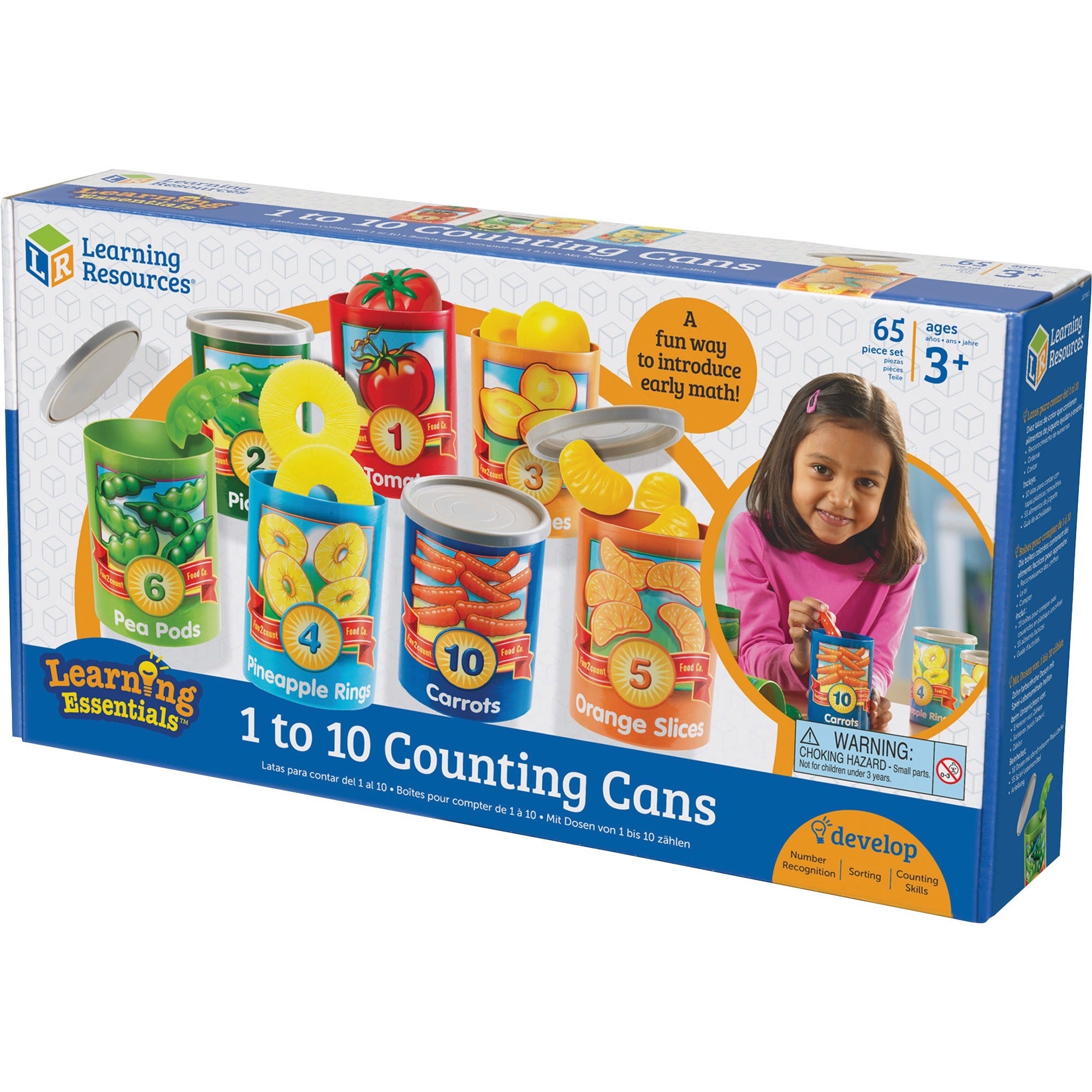 Learning Resources 1-10 Counting Cans Set - Theme/Subject: Learning - Skill Learning: Counting, Number, Sorting, Vocabulary, Motor Skills, Mathematics - 3 Year - 55 Pieces - 