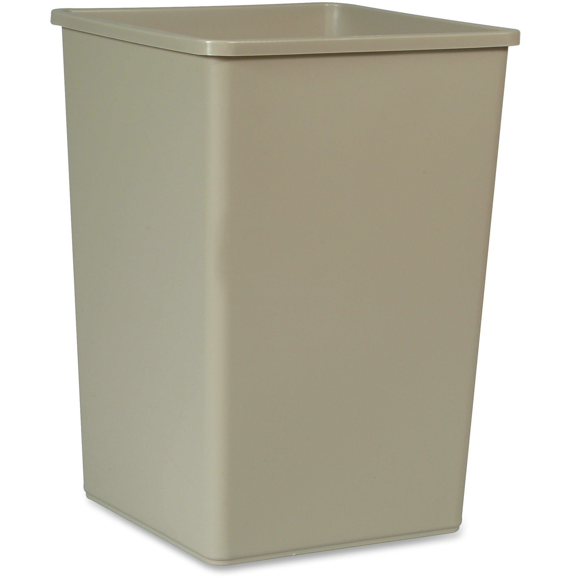Rubbermaid Commercial Untouchable Square Container - 35 gal Capacity - Square - Durable, Crack Resistant, Rugged, Compact - Plastic - Beige - 1 Each - 
