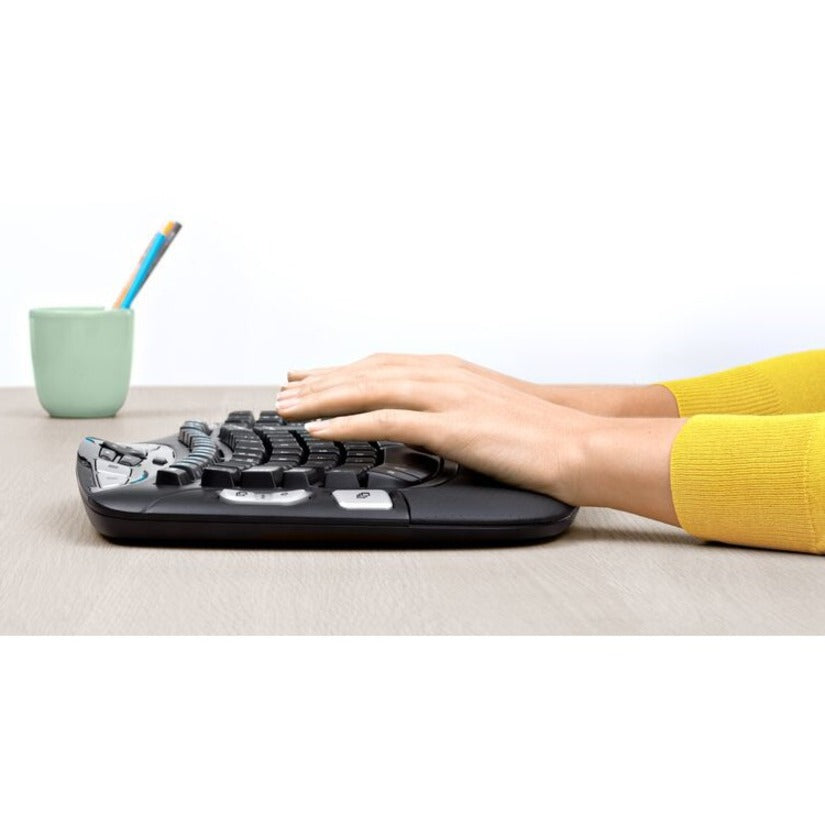 MK550 Wireless Wave Keyboard + Mouse Combo, 2.4 GHz Frequency/30 ft Wireless Range, Black