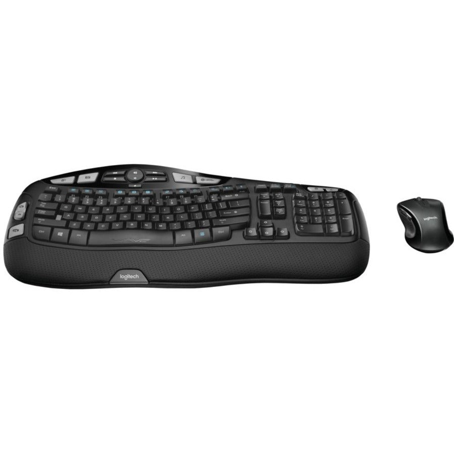 MK550 Wireless Wave Keyboard + Mouse Combo, 2.4 GHz Frequency/30 ft Wireless Range, Black