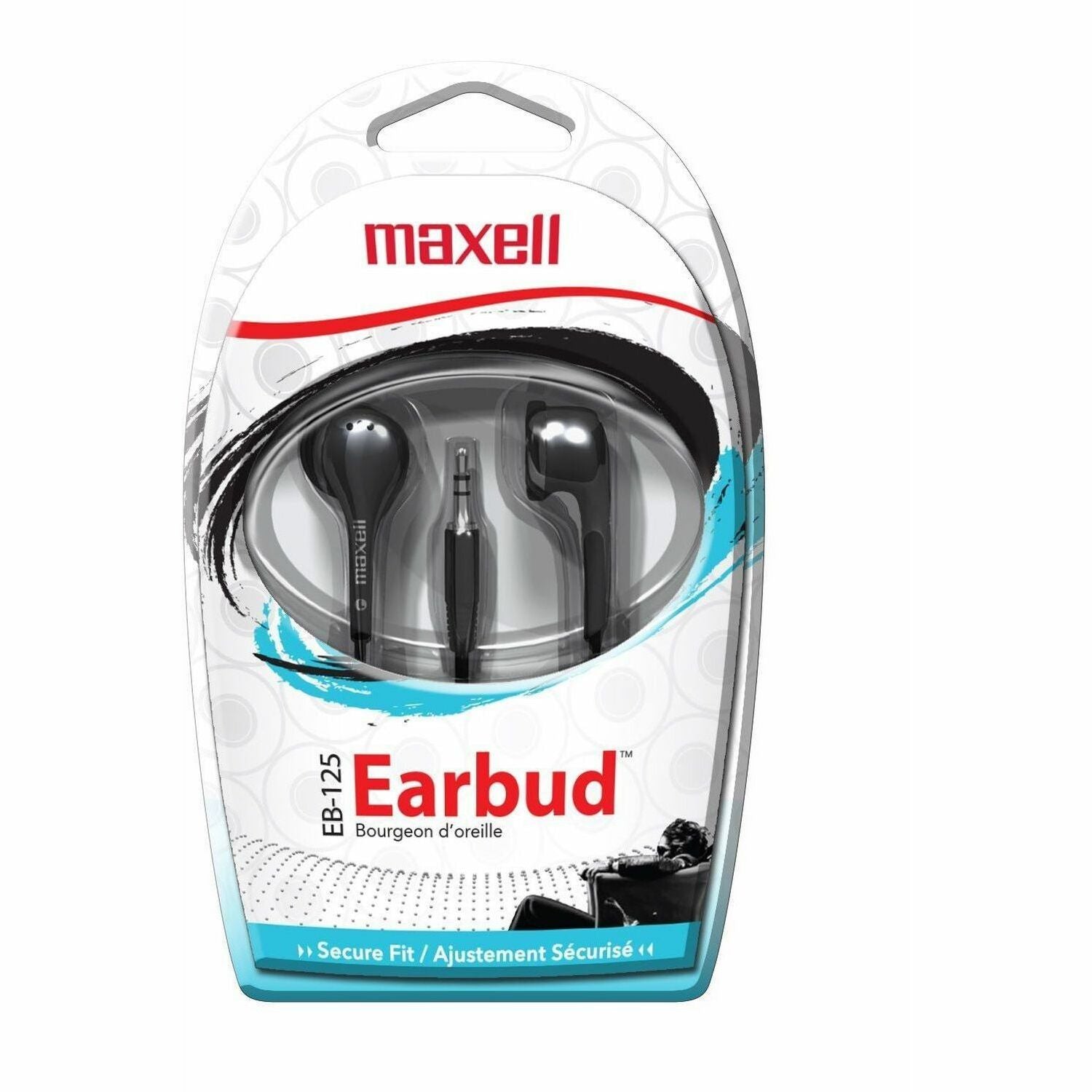 EB125 Digital Stereo Binaural Ear Buds for Portable Music Players, Silver
